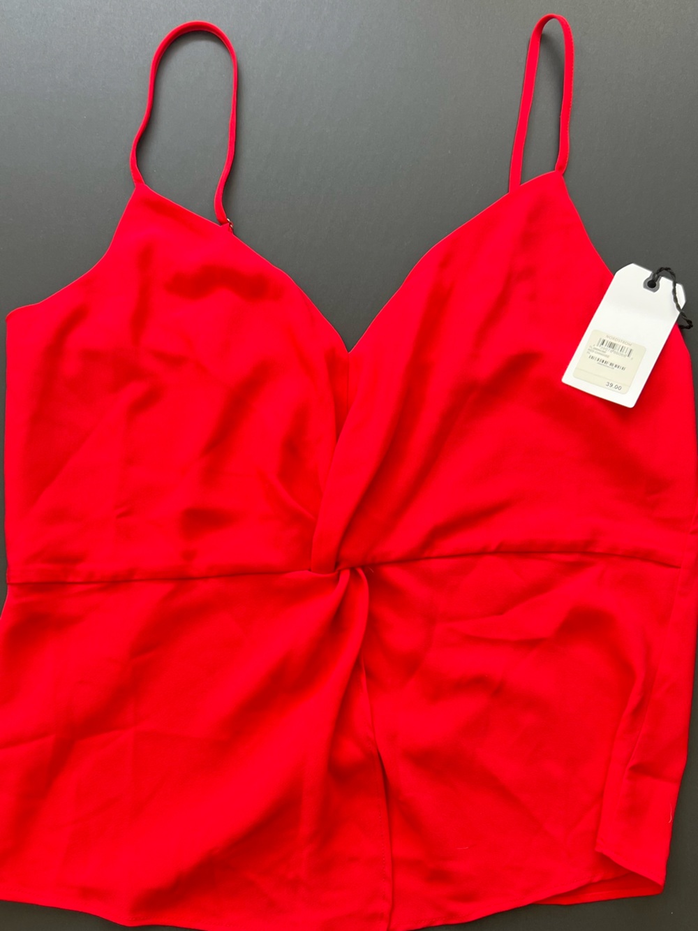Leith Bright Red Twist-Detail Camisole